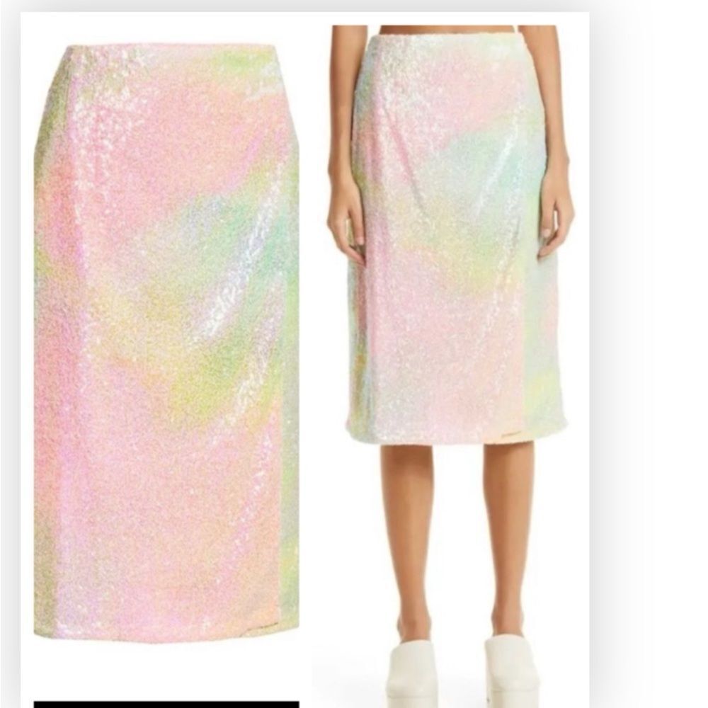Stine Goya Rainbow Arwen Sequin Wrap Skirt Small Nwt $460